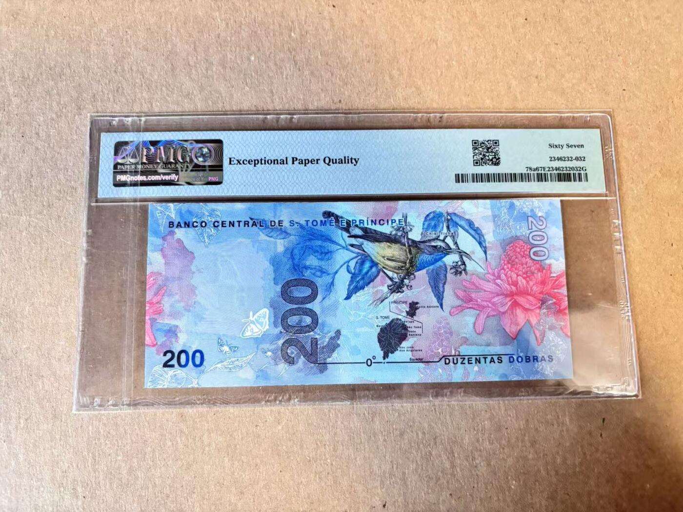 (800期大拍拍品火热征集中🔥）【Blue Auction】世界纸币精拍第790期——18级TOP拍卖/信誉/品质/专业/高效💫  【AF首发冠无47】圣多美和普林西比 2021年200多布拉 PMG67EPQ 