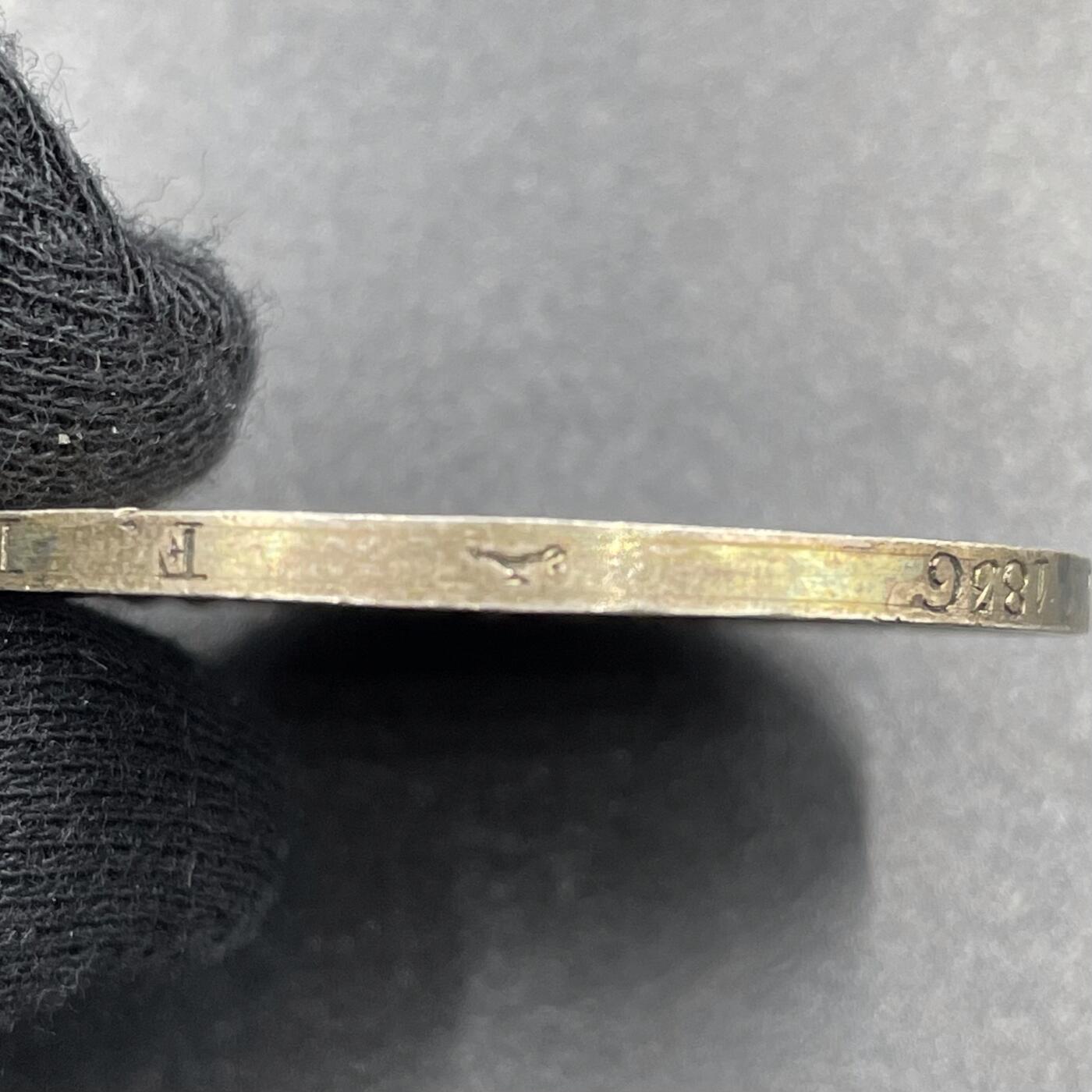 「木头集藏」章牌专场-第69场 1836年法国婚礼纪念大版银章，直径：39.3 mm，24.5 g，边铭：油灯 （1832-1841年），早期大版，品相不错！