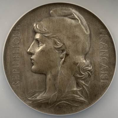 掌中浮雕-藏着的欧洲第053场 - NGC MS64 : 1908年巴黎市议会纪念银章，49mm