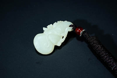 上海都达杂项专场四十四【全场包邮】  - 天然和田玉精雕《福禄》挂件91-115