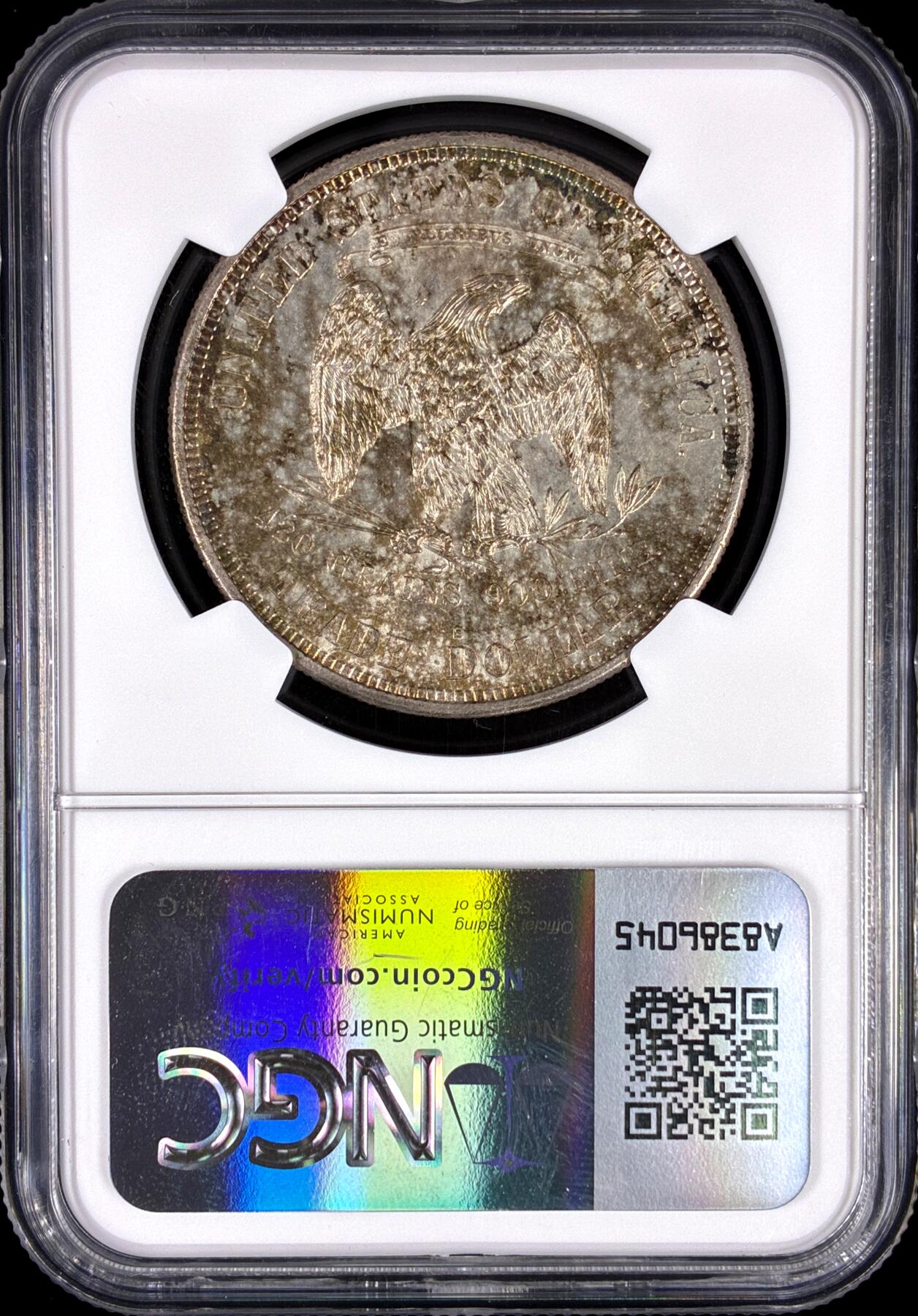 【雨安】【直播拍卖】【第0126期-评级币章】2026-03-07 周六 19:30 (金价1176, 银价22.16) [评级美洲] USA 美国 1美元 KM#0108 (1873-1885) 拿花 1877年S  NGC-MS62