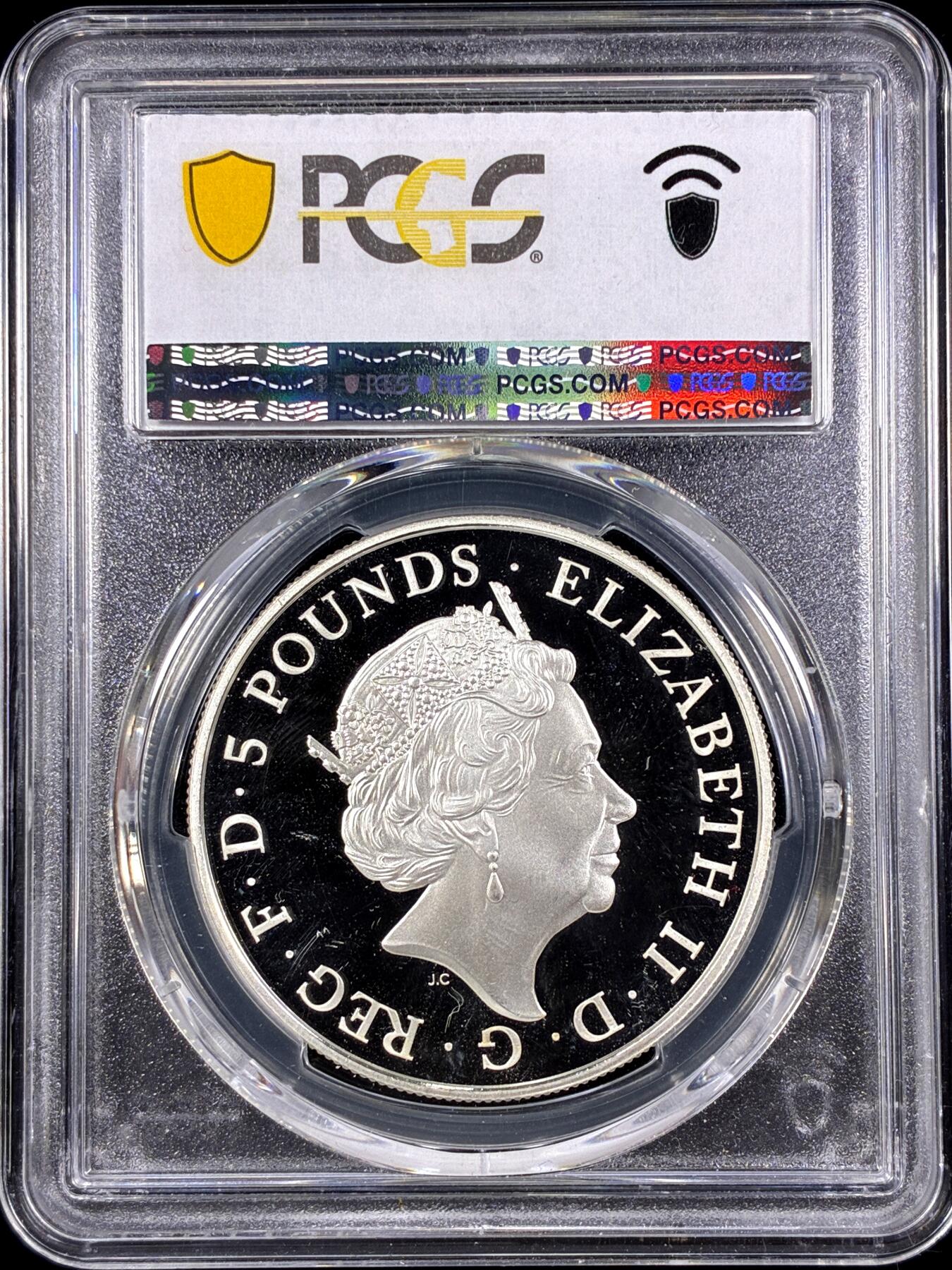 【雨安】【直播拍卖】【第0126期-评级币章】2026-03-07 周六 19:30 (金价1176, 银价22.16) [评级现代] Great Britain 英国 5镑 2015年 乔治王子2岁生日 PCGS-PR67DCAM 精制币