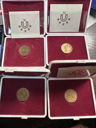 蒂克钱币-第59场 日本企业章 徽章拍卖 - 造币局制-1967年东京第5届世界大学生夏季运动会（UNIVERSIADE 1967 TOKYO）4枚