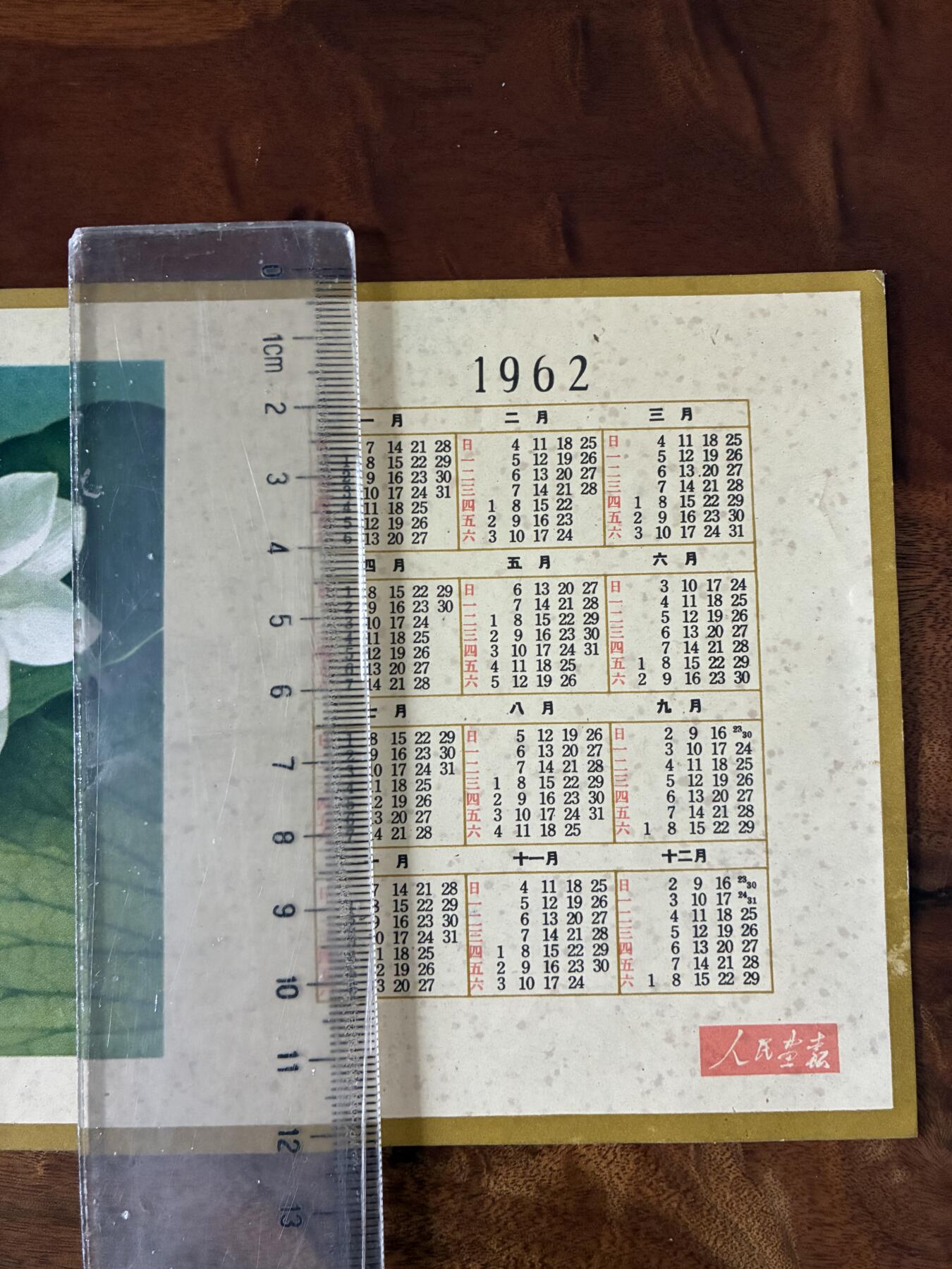 情怀旧藏儿时记忆经典收藏交流拍卖会 1962年人民画报老年历片