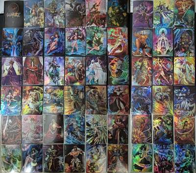 花开卡拍第61期（3月7号周六截拍，品控勿拍!!!拍品不寄存，运费5元（新疆需补运费差价或顺丰到付），自制卡难免瑕疵，可能存在轻微撞角爆边等出厂瑕疵，品控介意勿拍！） - 卡玩帕克璇哥+燧人《封神天下第一弹》折光彩闪53张，已拆套袋，卡有点弯