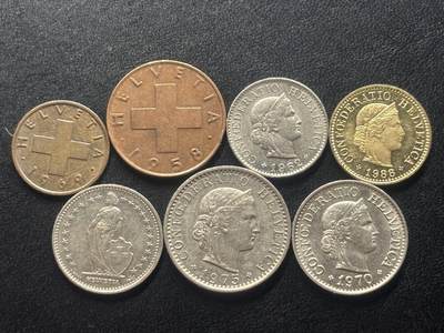 邮泉阁限时拍卖第四十二场（硬币在国外。请付邮费6元。） - 瑞士7枚