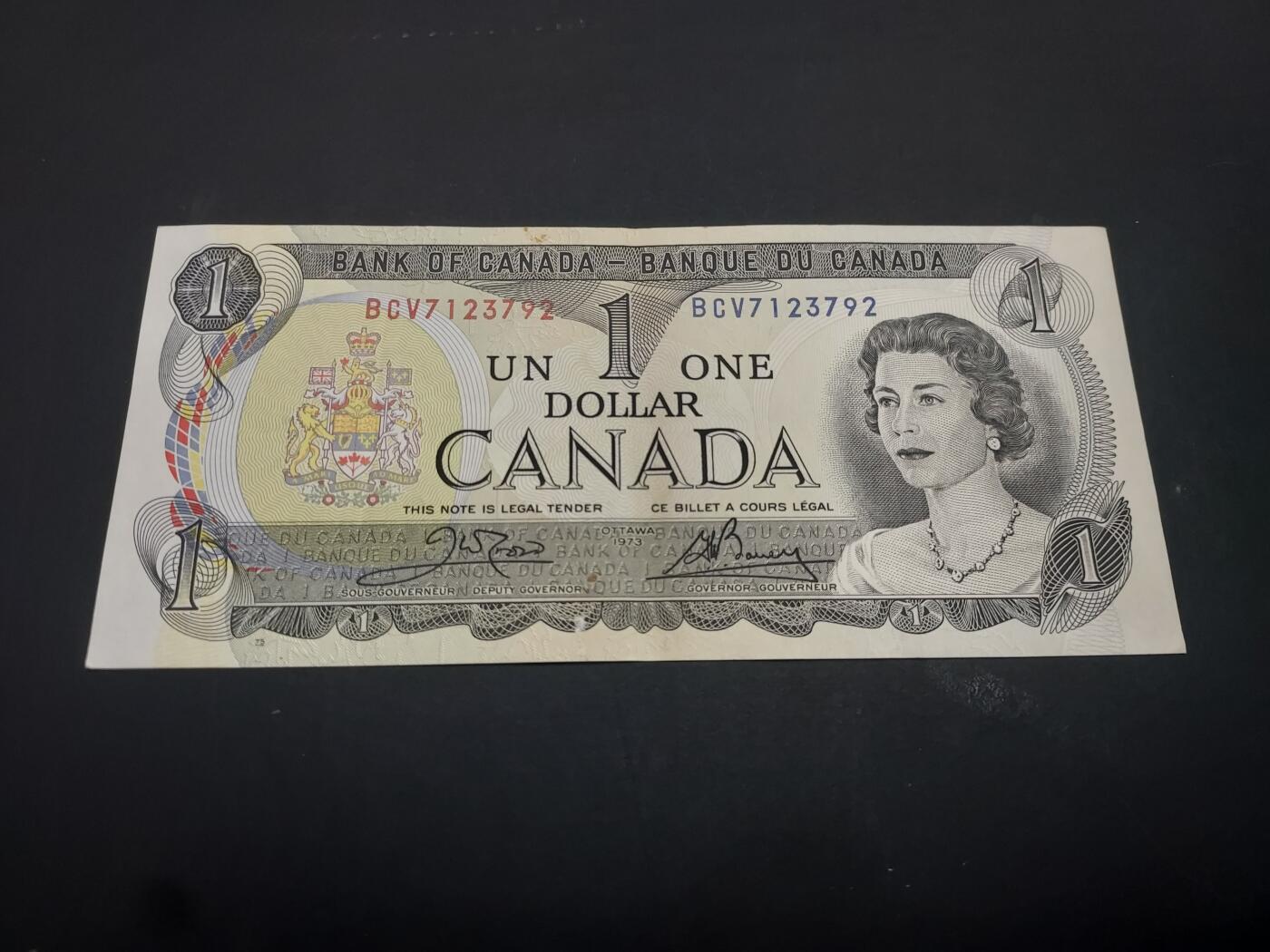 博彦收藏   3月7日 8点钱币专场 全场包邮 1973 加拿大女皇1元 8品左右