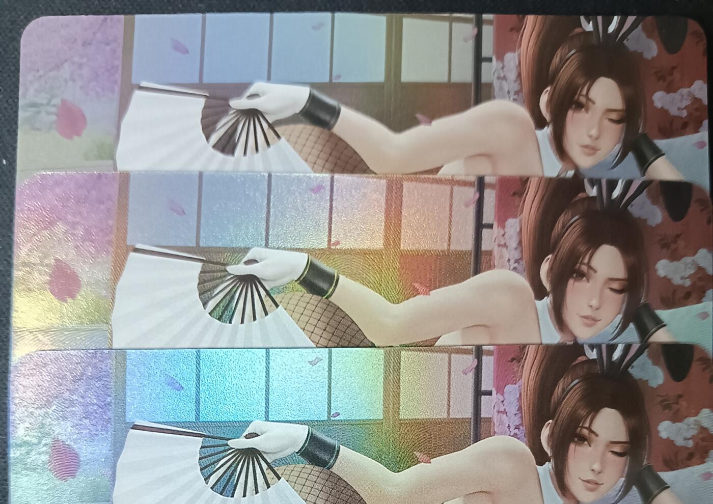 花开卡拍第61期（3月7号周六截拍，品控勿拍!!!拍品不寄存，运费5元（新疆需补运费差价或顺丰到付），自制卡难免瑕疵，可能存在轻微撞角爆边等出厂瑕疵，品控介意勿拍！） 宁缺卡牌 不知火舞折光彩闪三宫