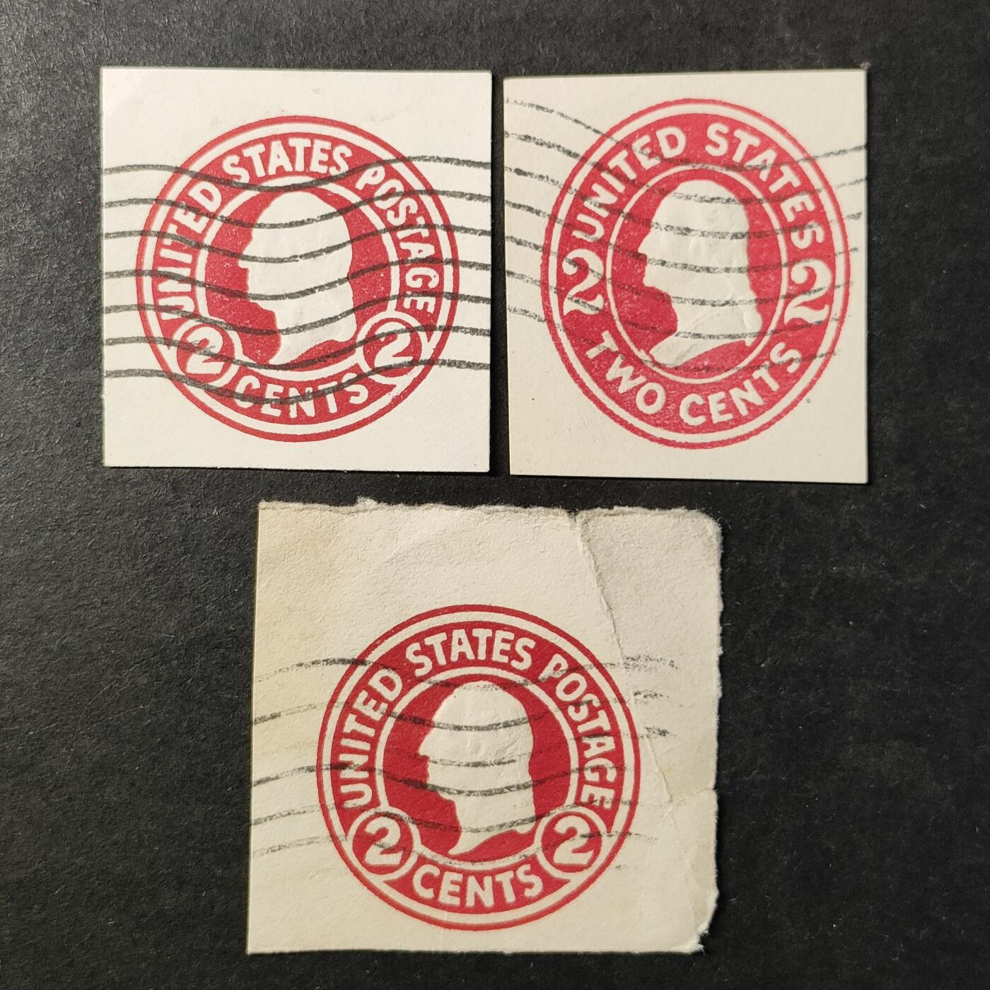 ↓君缘收藏753期☞钱币邮品↓无佣金、可寄存、满30元包邮  美国古典邮票，美国第1任总统乔治·华盛顿邮资剪片3枚合售