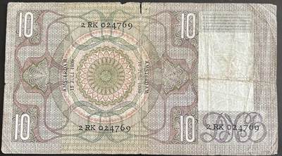 小福收藏拍卖第202期 流通品相裸钞 特惠场 本场全部为欧洲纸币【佣金仅收2% 不设最低佣金 全场包邮】 荷兰 1939年 10盾