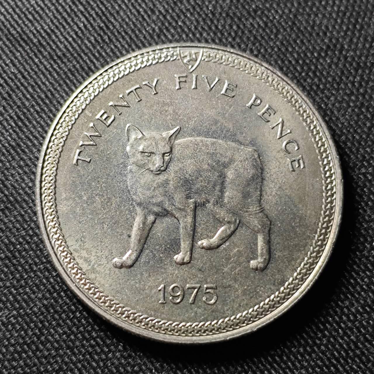 KK钱币收藏小铺   套币 批量/好品散币专场 2月预留时间 周末发货  1975马恩岛1克朗 无尾猫纪念币