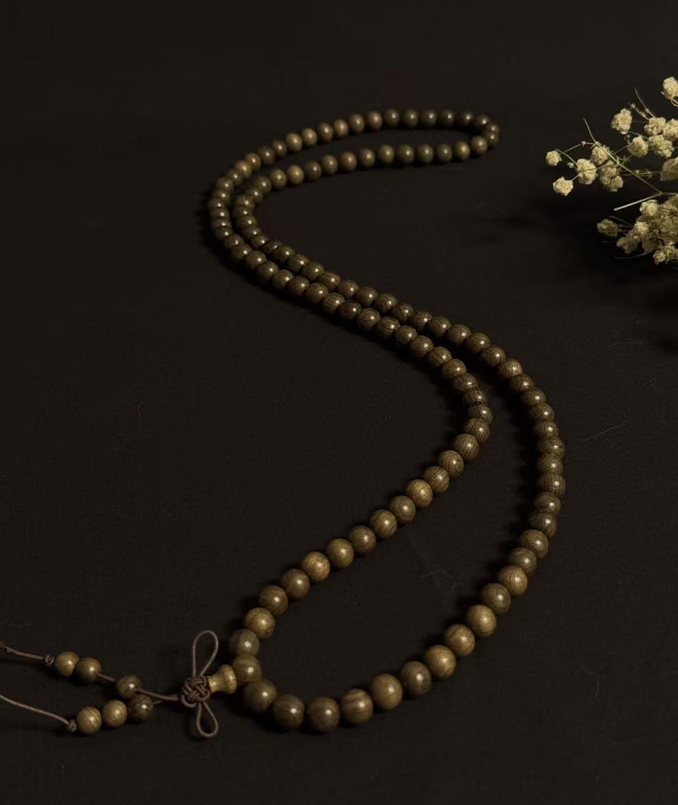 零元拍：金丝楠佛珠108长串，8MM，金丝果香满满