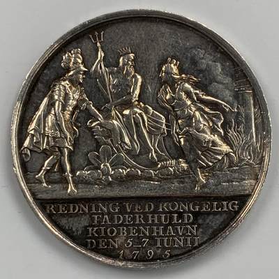 掌中浮雕-藏着的欧洲第053场 - 1795年丹麦银章，loos作品，36mm，13.7g