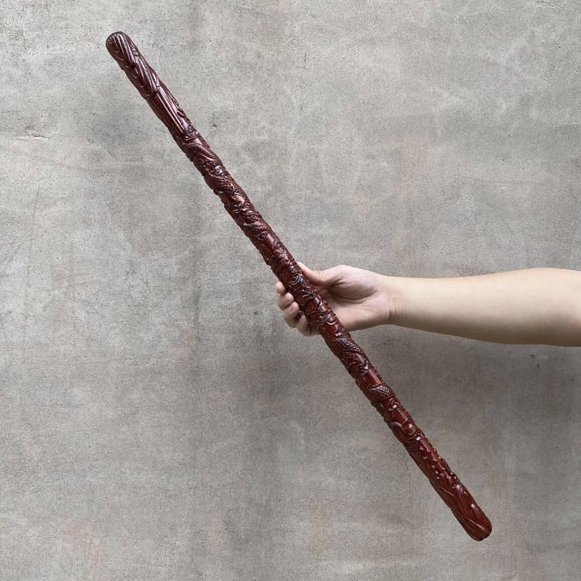 紫檀木双龙武术棍