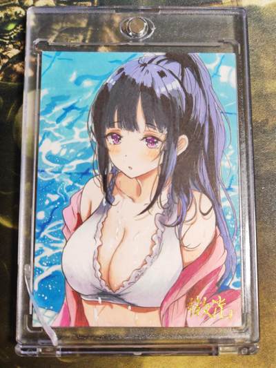 阳大大卡牌拍卖第103期（持续收拍品，周五晚上九点截拍，进群福利早知道） - 【手绘卡】微光 绘 小圆脸 泳池辣妹