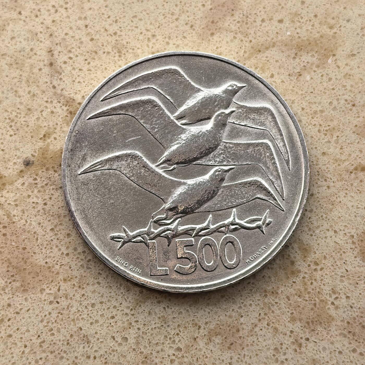 道一币馆币章第一百六十八场 圣马力诺1975年500里拉纪念银币 11g 835S