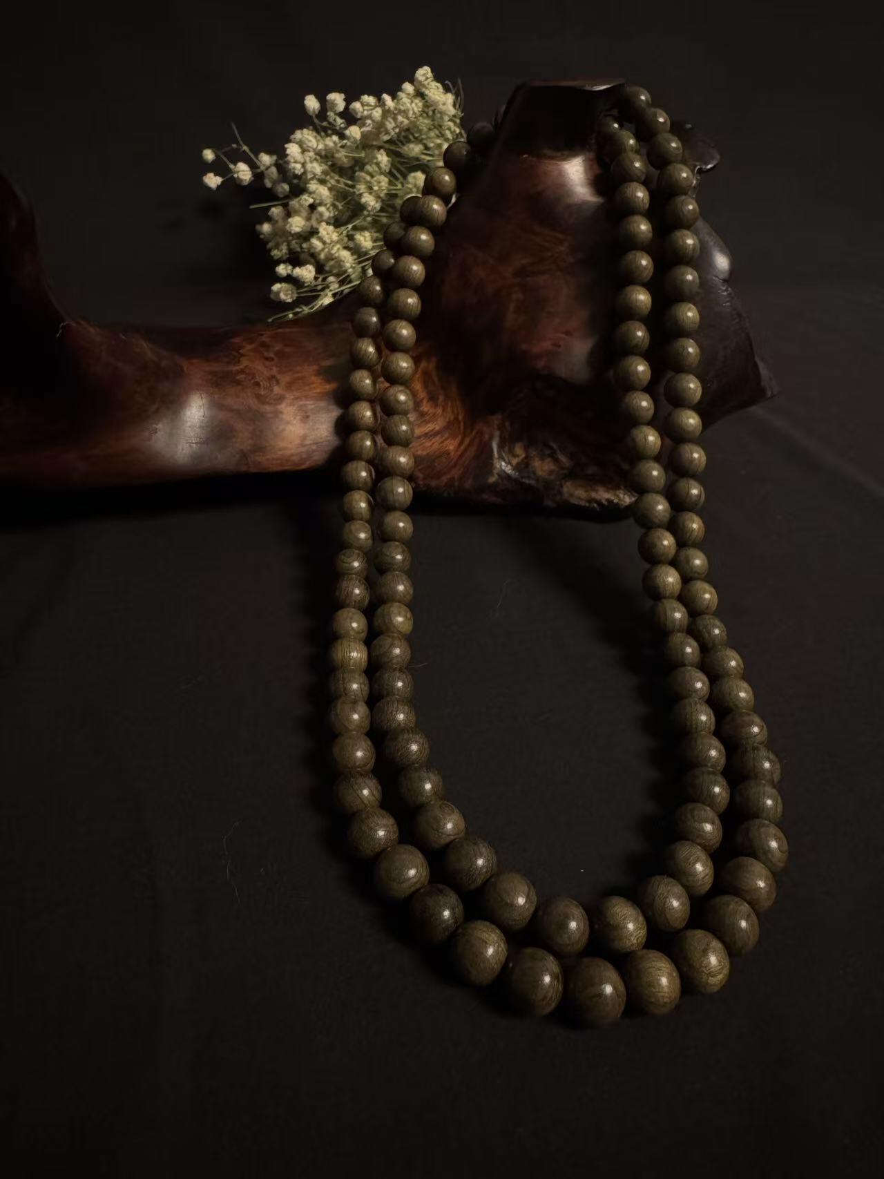 零元拍：金丝楠佛珠108长串，8MM，金丝果香满满