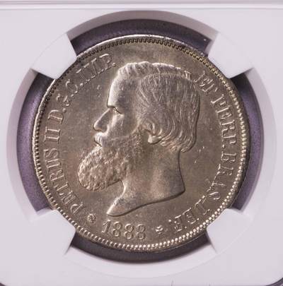 NGC-MS63 1888巴西帝国2000瑞斯大银 - NGC-MS63 1888巴西帝国2000瑞斯大银