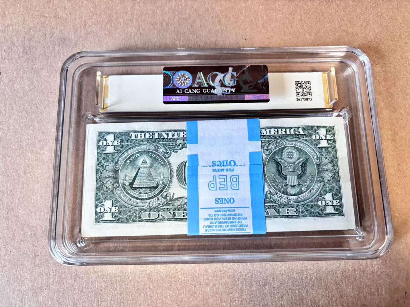 (800期大拍拍品火热征集中🔥）【Blue Auction】世界纸币精拍第790期——18级TOP拍卖/信誉/品质/专业/高效💫  【一刀 含999和000豹子号】美国 2021年1美金 ACG67+EPQ