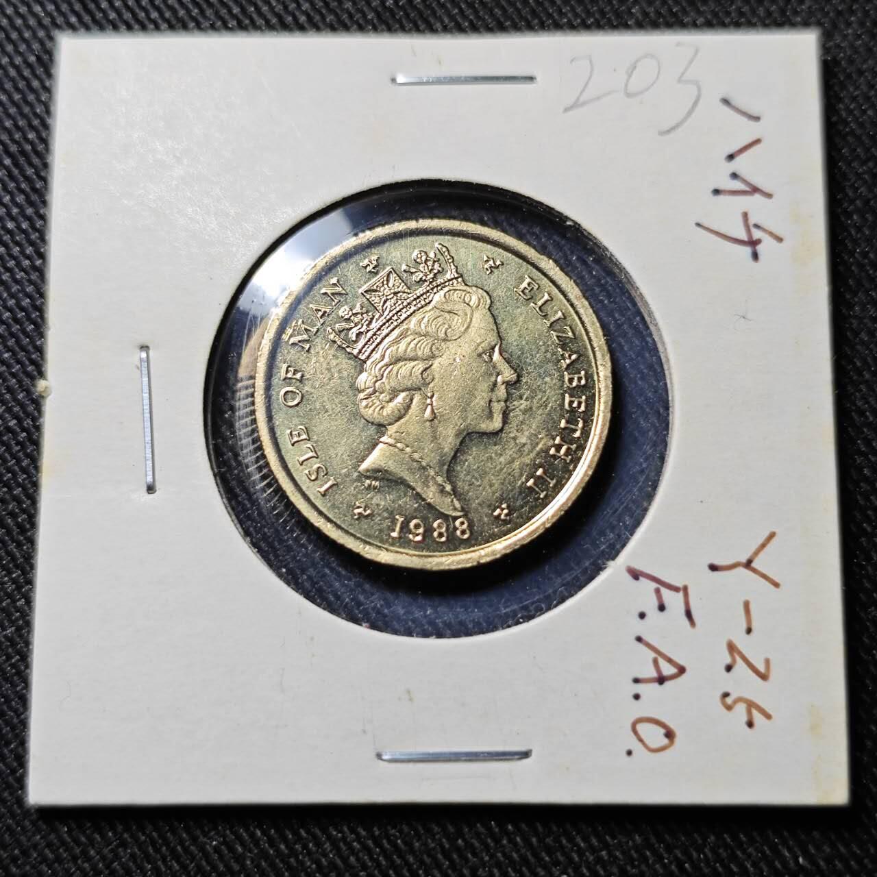 KK钱币收藏小铺   套币 批量/好品散币专场 2月预留时间 周末发货  1988马恩岛1镑