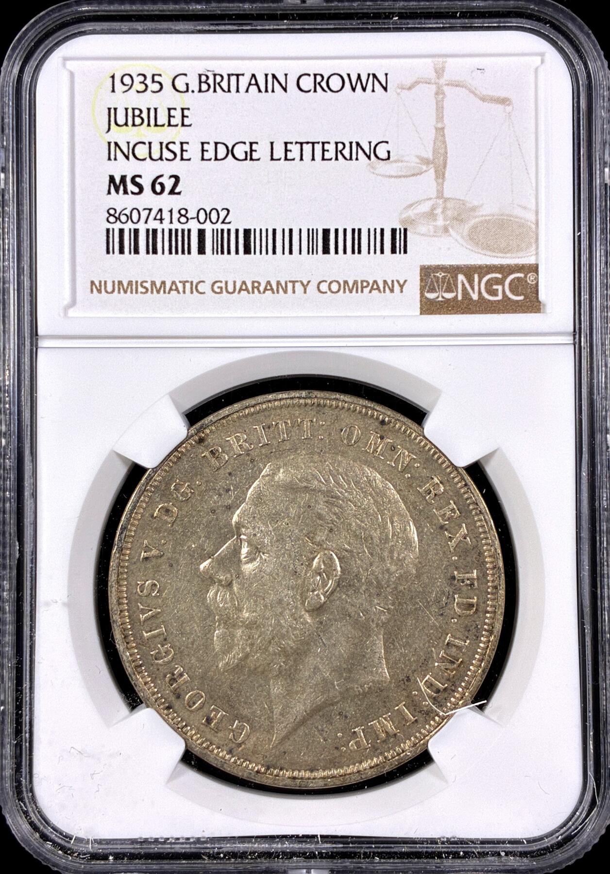 【雨安】【直播拍卖】【第0126期-评级币章】2026-03-07 周六 19:30 (金价1176, 银价22.16) [评级欧洲] Great Britain 英国 1克朗 1935年 乔治五世  NGC-MS62