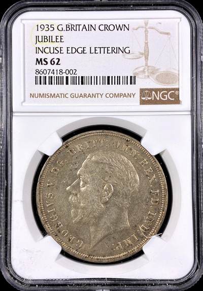 【雨安】【直播拍卖】【第0126期-评级币章】2026-03-07 周六 19:30 (金价1176, 银价22.16) - [评级欧洲] Great Britain 英国 1克朗 1935年 乔治五世  NGC-MS62