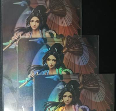 花开卡拍第61期（3月7号周六截拍，品控勿拍!!!拍品不寄存，运费5元（新疆需补运费差价或顺丰到付），自制卡难免瑕疵，可能存在轻微撞角爆边等出厂瑕疵，品控介意勿拍！） - 青鸾殿旧版 艺术卡 不知火舞手办01三宫，折光彩闪