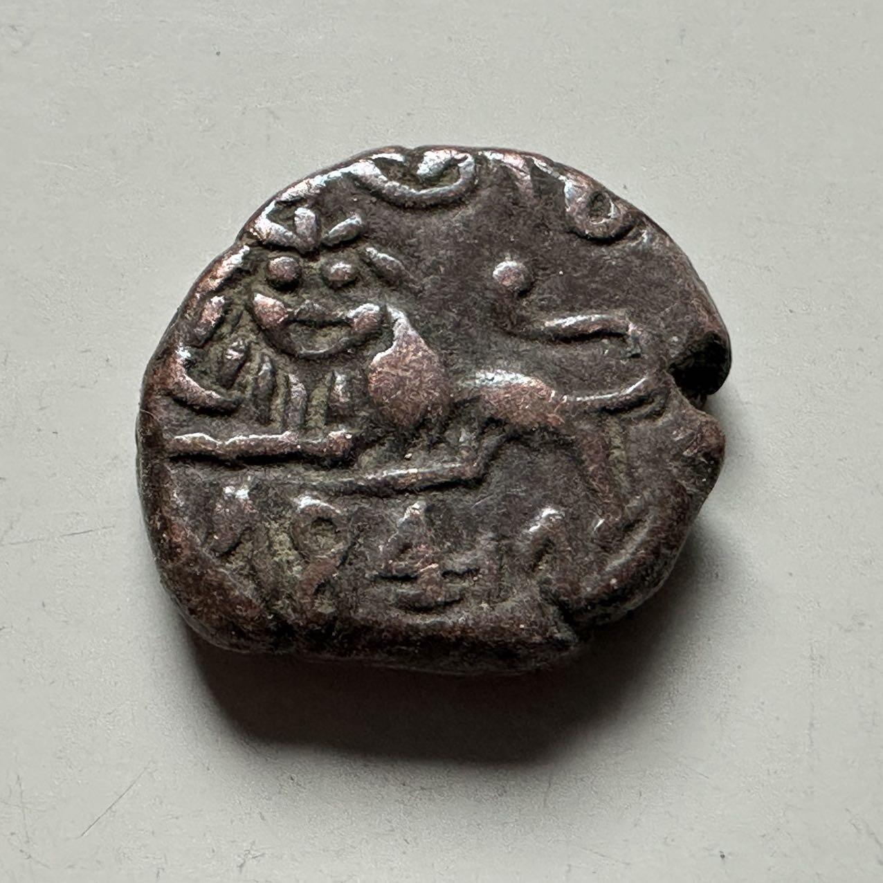 🌹外币初藏🌹🐯2026年第24场  每周二四六晚8️⃣点 接代拍 印度迈索尔王国1841年5 Cash铜币 克里希纳拉贾三世 狮子纹 直径13.8mm 重2.2g 