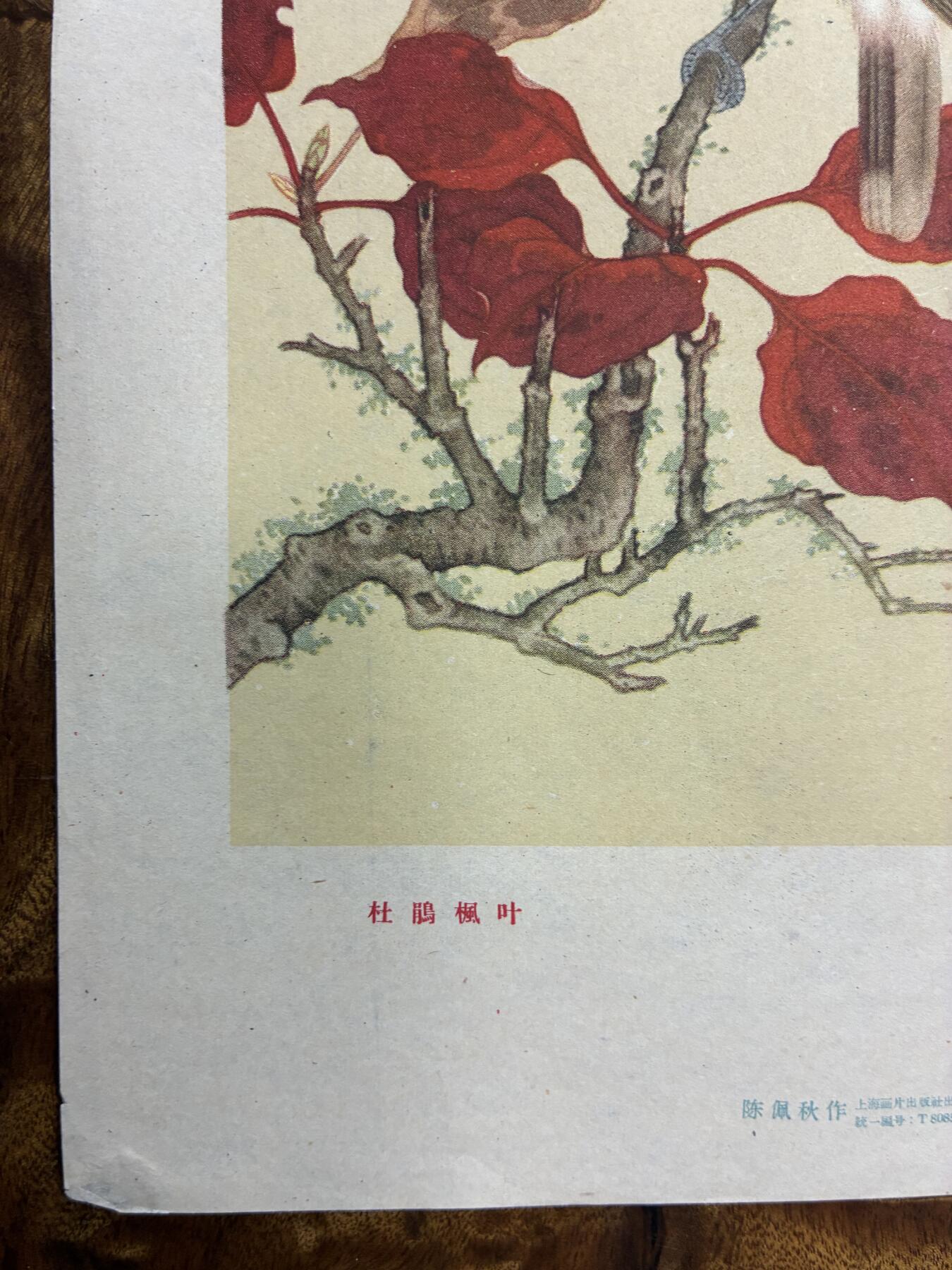 情怀旧藏儿时记忆经典收藏交流拍卖会 陈佩秋绘画杜鹃枫叶老年画宣传画