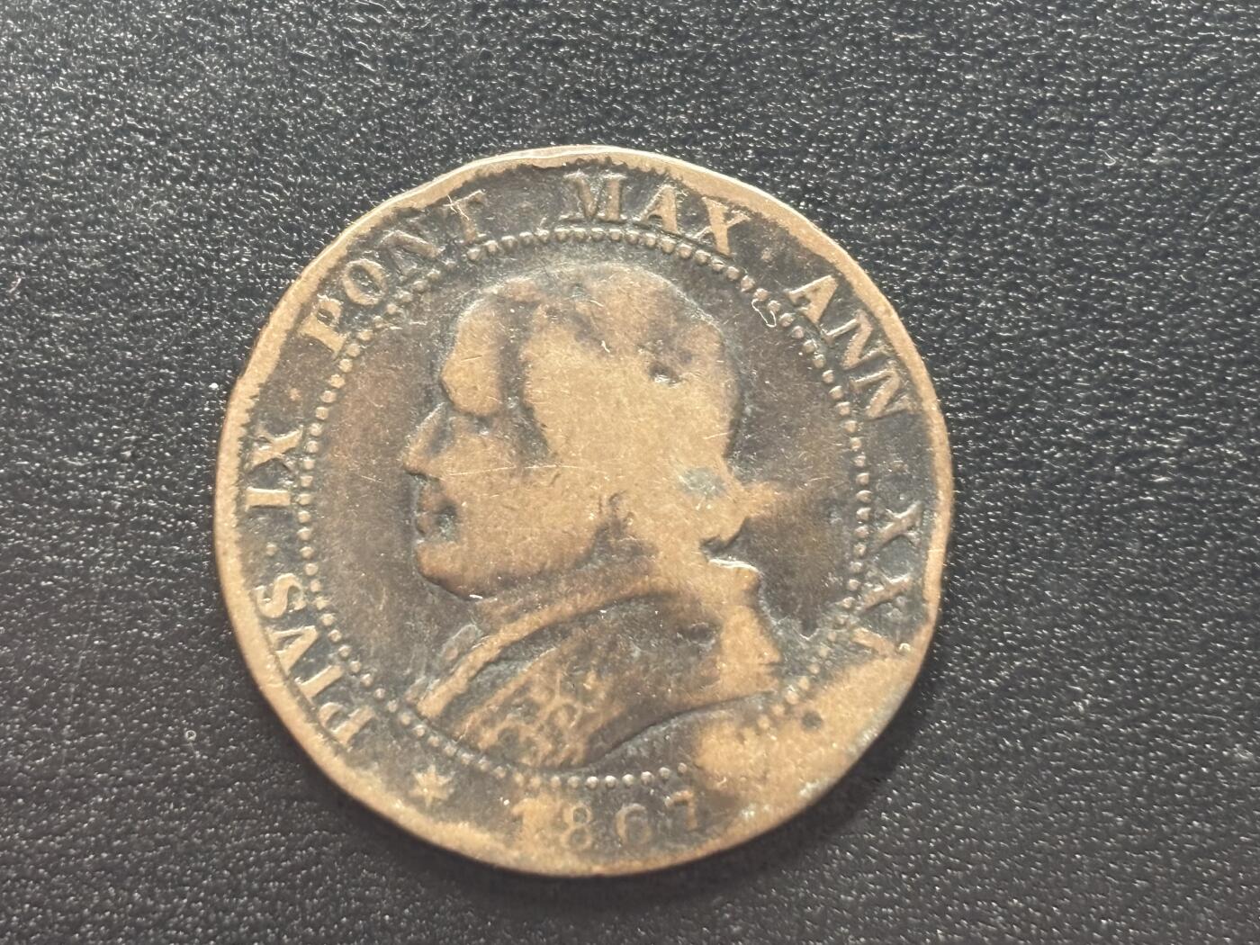 邮泉阁限时拍卖第四十二场（硬币在国外。请付邮费6元。） 教皇国1867年1搜地