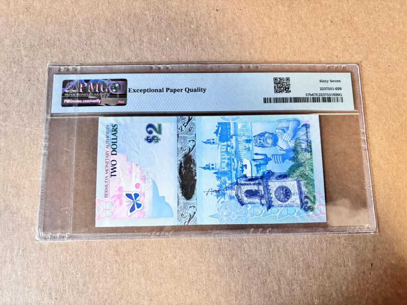 (800期大拍拍品火热征集中🔥）【Blue Auction】世界纸币精拍第790期——18级TOP拍卖/信誉/品质/专业/高效💫  【A/1冠 666豹子号无47】百慕大 2009年2元 蓝鸟 PMG67EPQ