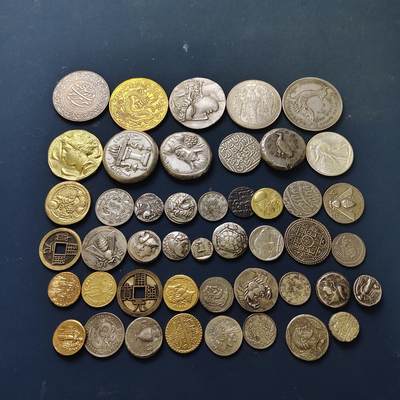 【全场包邮】纯粹捡漏拍509场 - 【批量】世界各国仿古纪念章46枚一组-共计489克