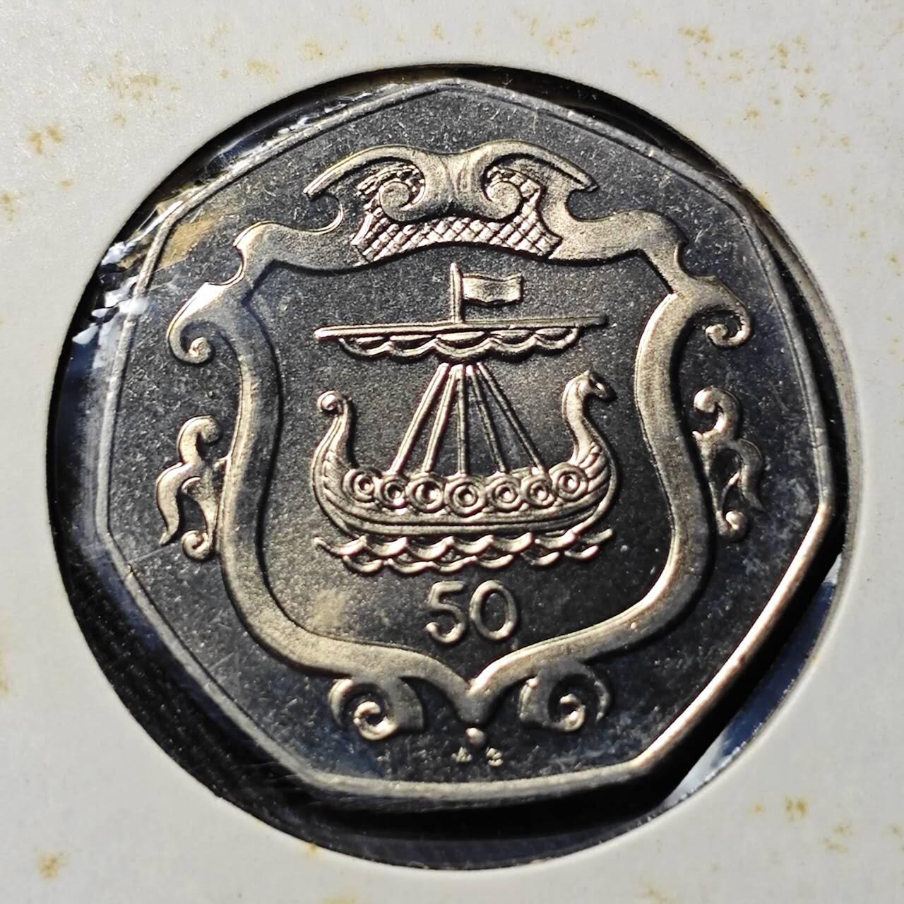 KK钱币收藏小铺   套币 批量/好品散币专场 2月预留时间 周末发货  1986马恩岛50便士 好品