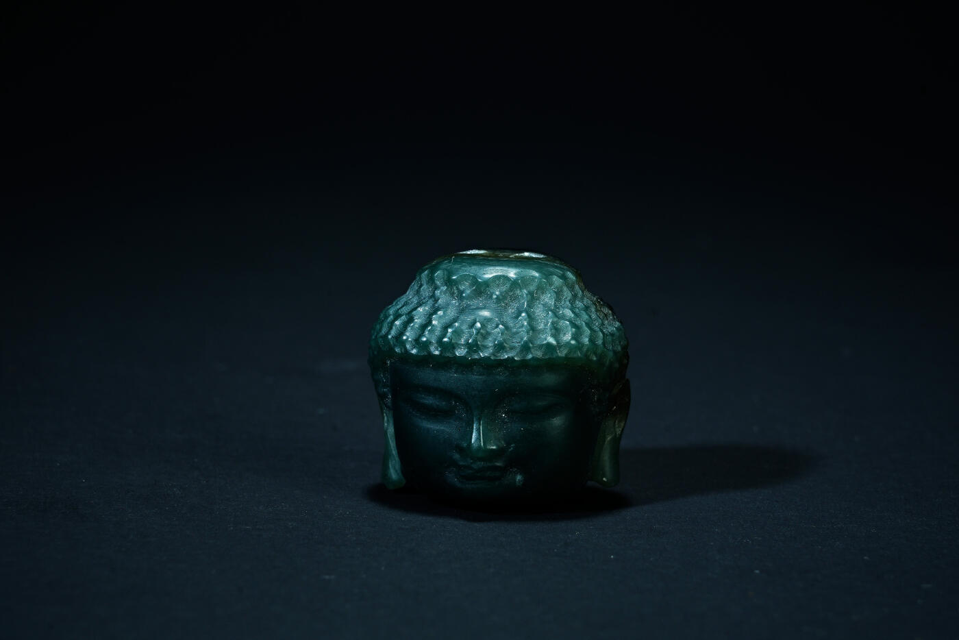 上海都达杂项专场四十四【全场包邮】  天然和田玉青玉精雕《佛头》挂件91-107