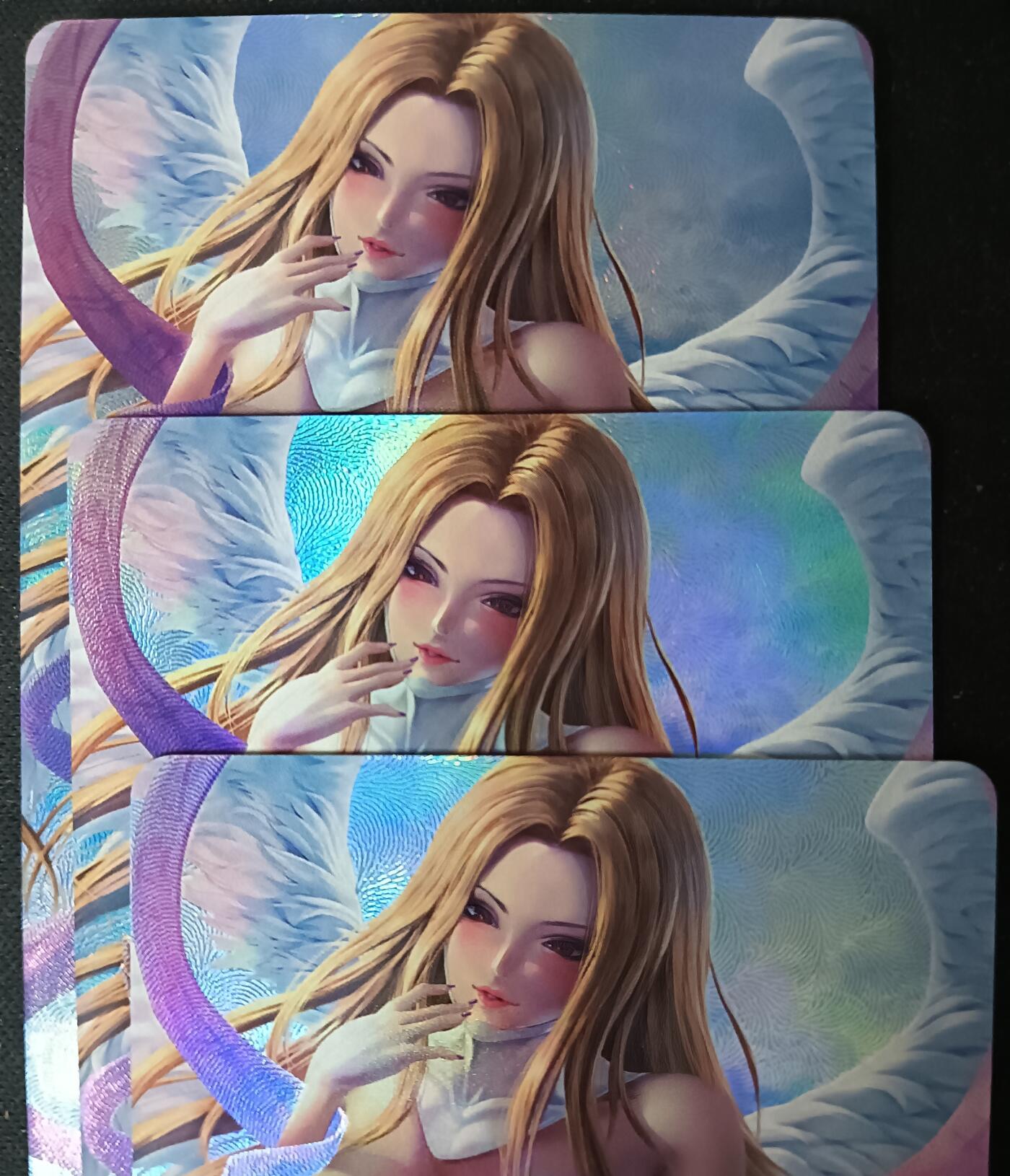 花开卡拍第61期（3月7号周六截拍，品控勿拍!!!拍品不寄存，运费5元（新疆需补运费差价或顺丰到付），自制卡难免瑕疵，可能存在轻微撞角爆边等出厂瑕疵，品控介意勿拍！） 宁缺卡牌 天女兽折光彩闪三宫