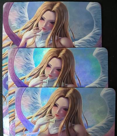 花开卡拍第61期（3月7号周六截拍，品控勿拍!!!拍品不寄存，运费5元（新疆需补运费差价或顺丰到付），自制卡难免瑕疵，可能存在轻微撞角爆边等出厂瑕疵，品控介意勿拍！） - 宁缺卡牌 天女兽折光彩闪三宫