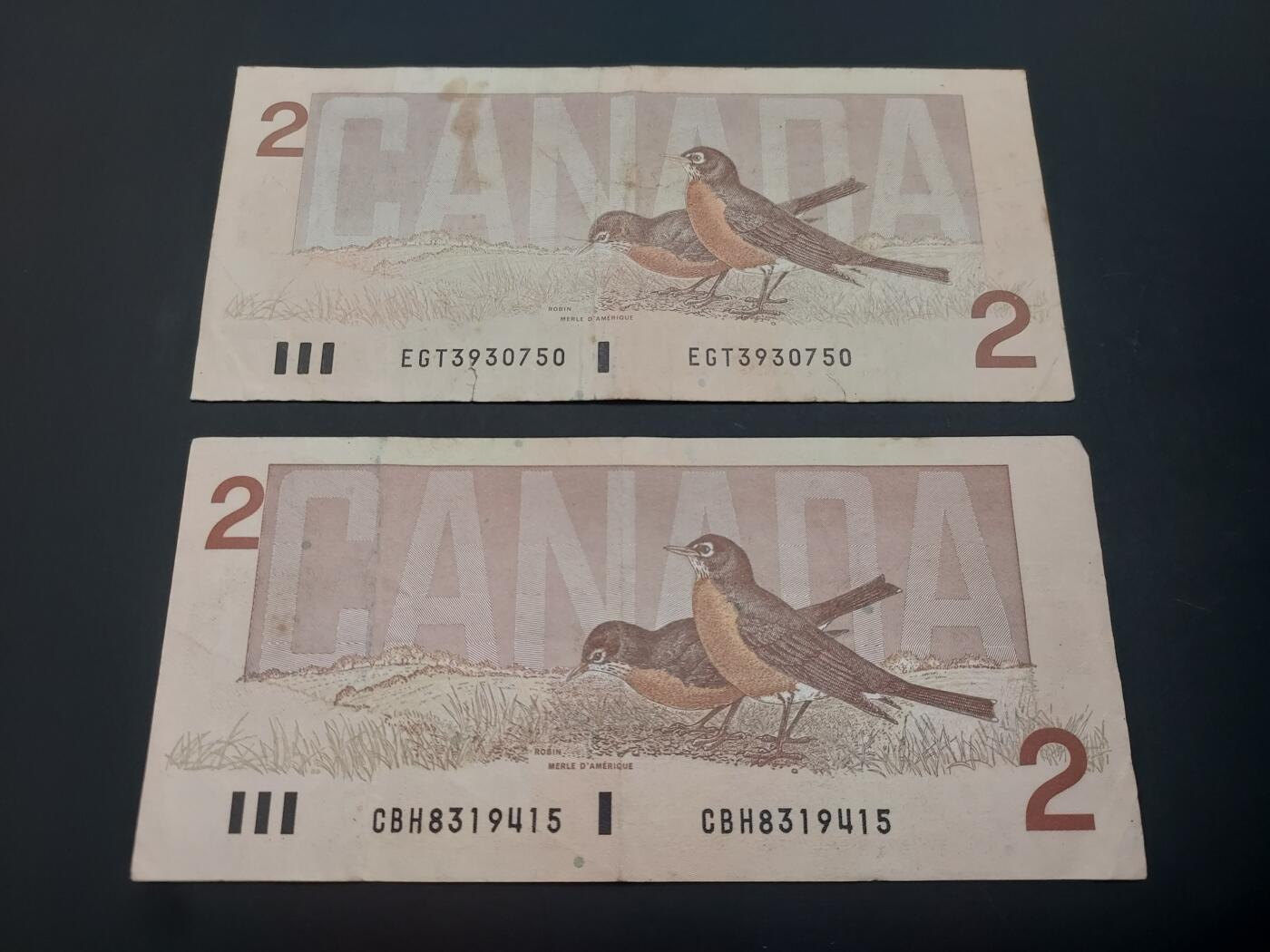 博彦收藏   3月7日 8点钱币专场 全场包邮 加拿大 女皇2元 2枚 流通品