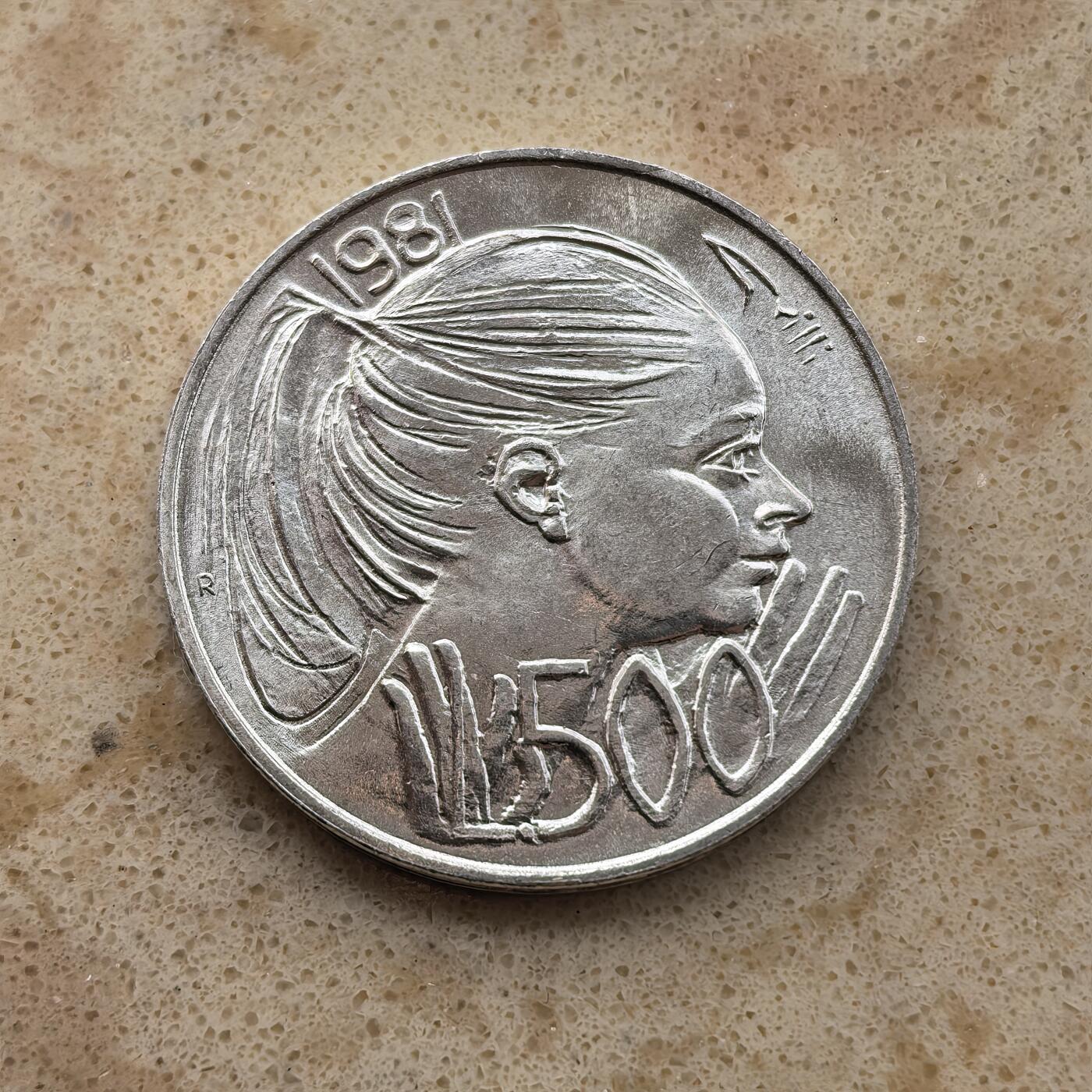 道一币馆币章第一百六十八场 圣马力诺1981年500里拉纪念银币 11g 835S