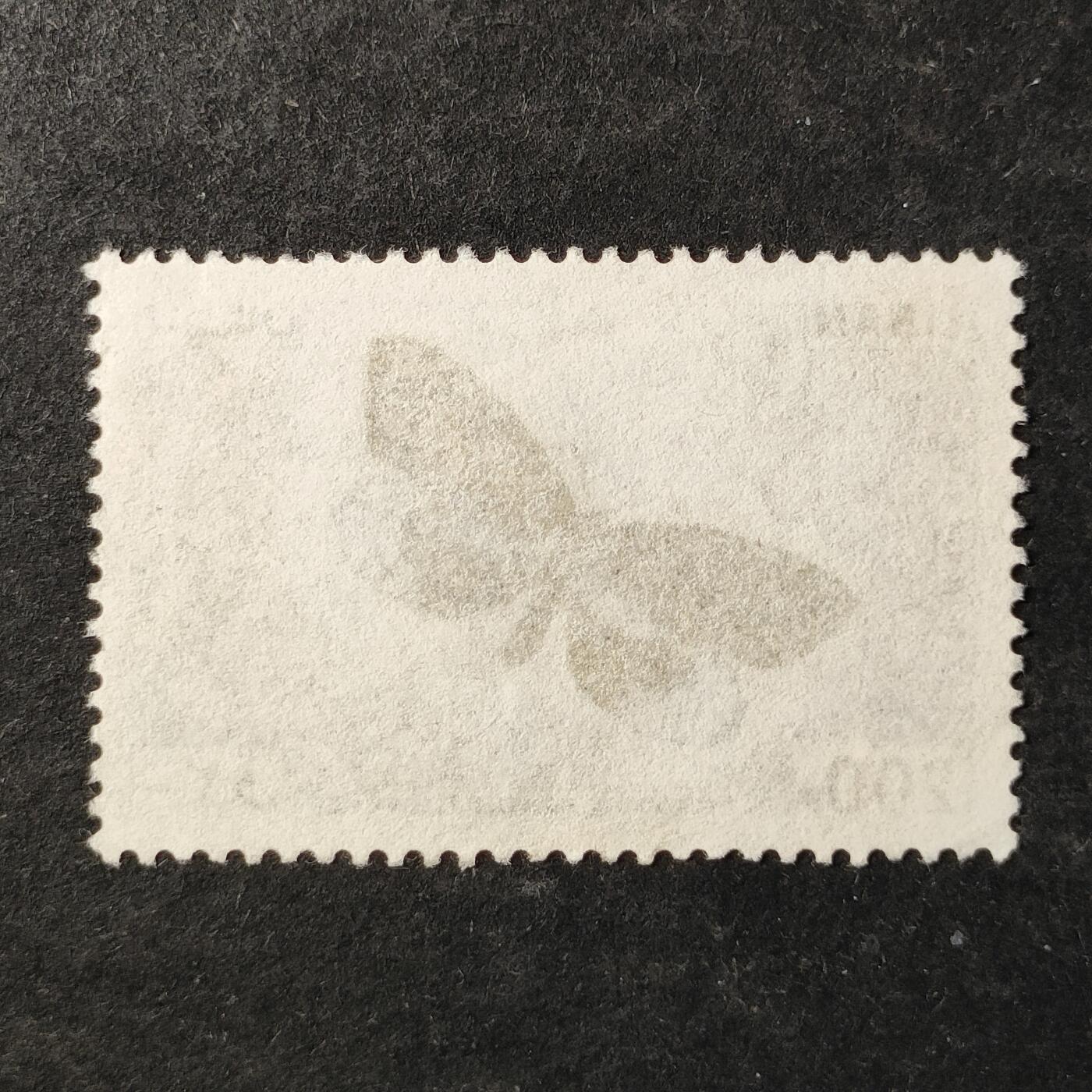 ↓君缘收藏753期☞钱币邮品↓无佣金、可寄存、满30元包邮  黎巴嫩航空邮票，1965年昆虫蝴蝶·红斑黛眼蝶邮票雕刻版