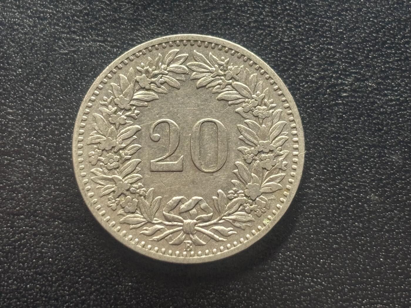 邮泉阁限时拍卖第四十二场（硬币在国外。请付邮费6元。） 瑞士1893年20拉彭