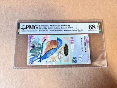 (800期大拍拍品火热征集中🔥）【Blue Auction】世界纸币精拍第790期——18级TOP拍卖/信誉/品质/专业/高效💫  - 【洋葱冠 获奖钞 无47】百慕大 2009年2元 蓝鸟 PMG68EPQ 高分