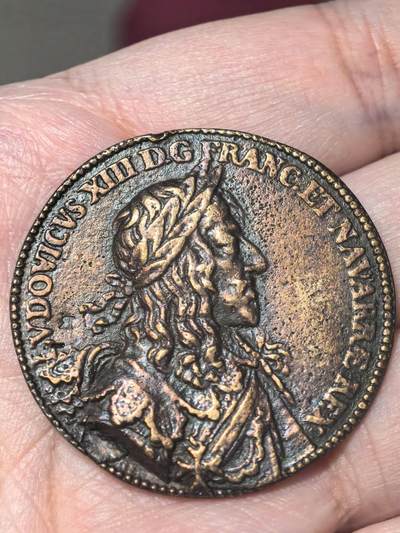 欧洲微章、铜章、银章和银币第二场 -  法国“黎塞留红衣主教与路易十三”铜质18.2克