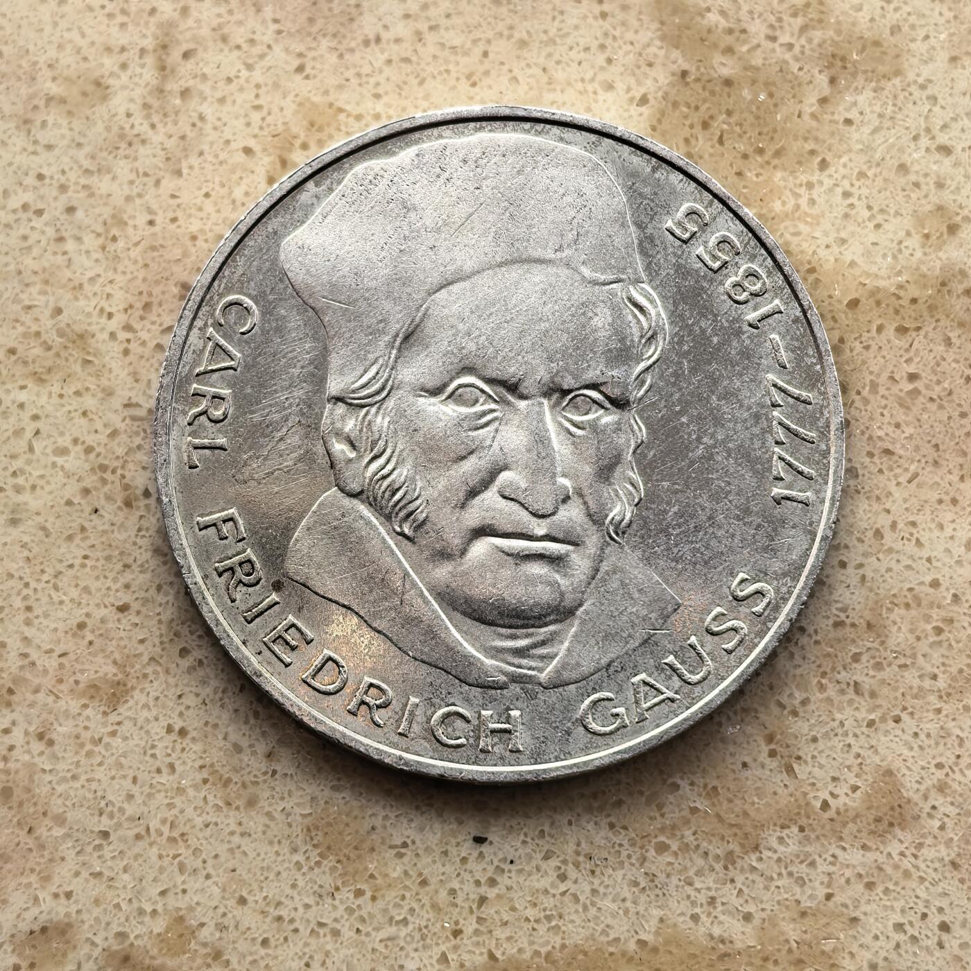 道一币馆币章第一百六十八场 德国1977年小说家海因里希·冯·克莱斯特诞辰200周年5马克银币