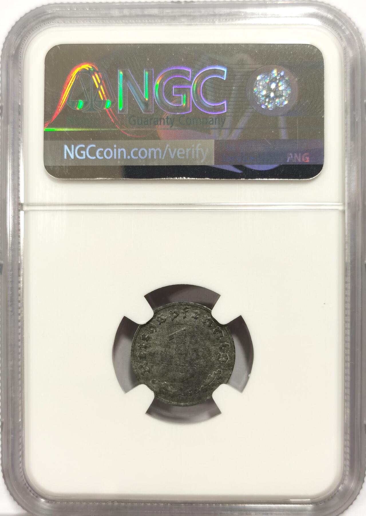 博洋堂世界钱币拍卖第163期（全场包邮） NGC MS62 德国1941年1芬尼锌币，极难保存，MS稀少