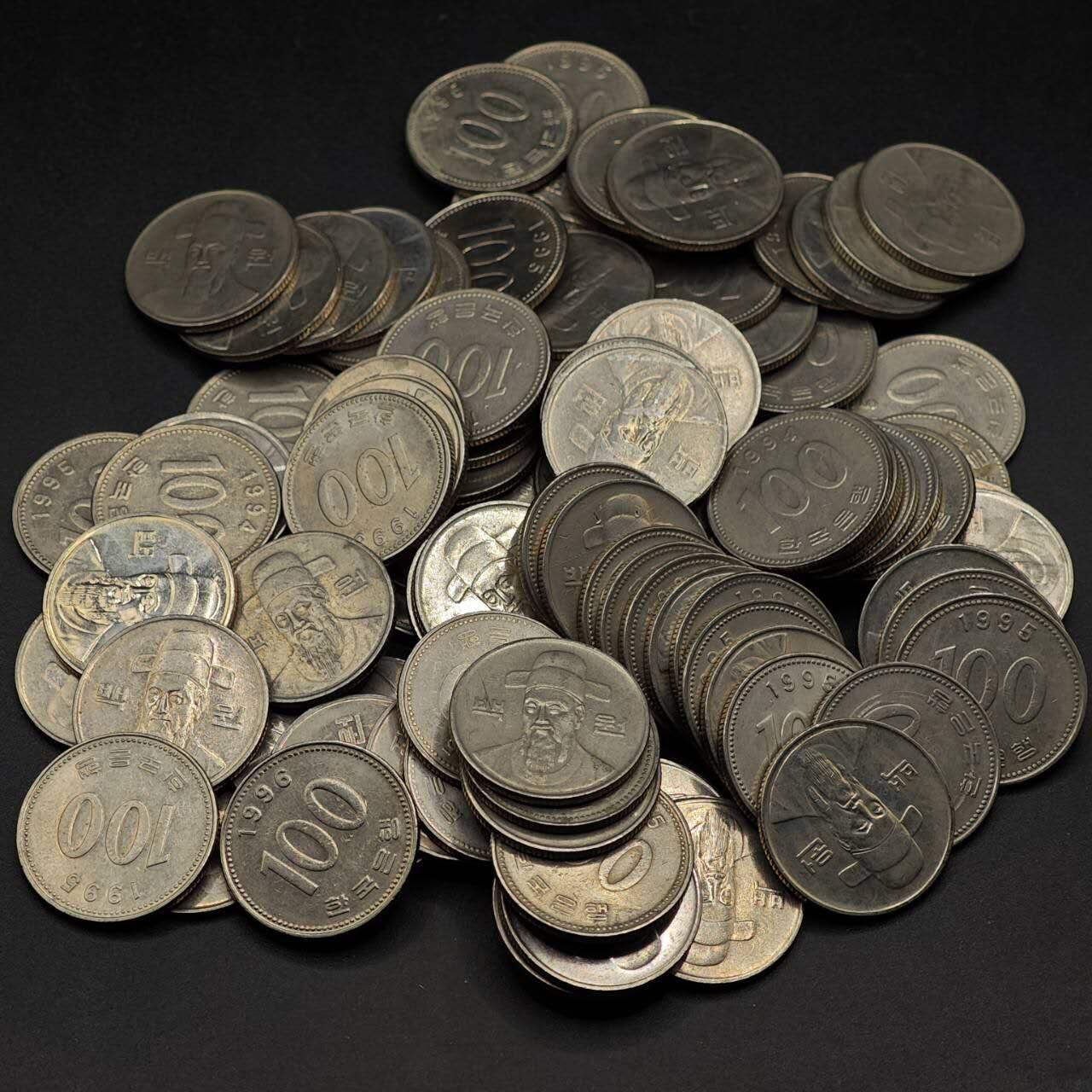 【淘币小摊】实时拍第八百七十五拍   散币场    每周一统一发货 韩国100元100枚