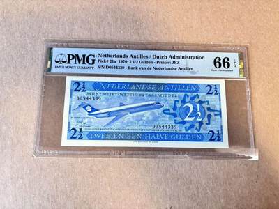 (800期大拍拍品火热征集中🔥）【Blue Auction】世界纸币精拍第790期——18级TOP拍卖/信誉/品质/专业/高效💫  - 荷属安的列斯 1970年 2 1/2盾 PMG66EPQ 