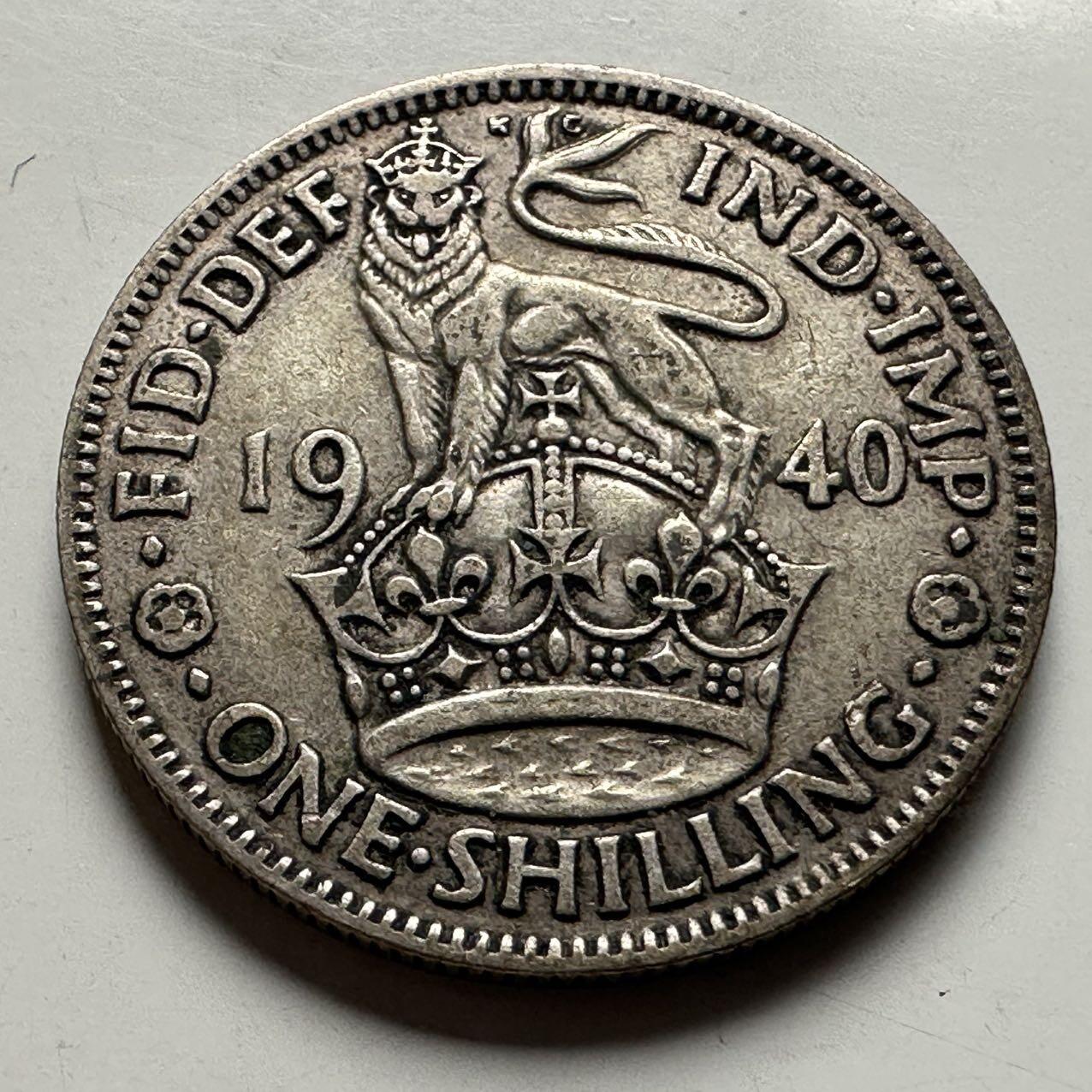 🌹外币初藏🌹🐯2026年第24场  每周二四六晚8️⃣点 接代拍 英国1940年一先令银币 5.6克50%银