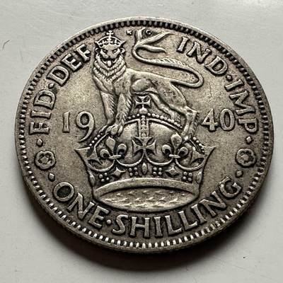 🌹外币初藏🌹🐯2026年第24场  每周二四六晚8️⃣点 接代拍 - 英国1940年一先令银币 5.6克50%银