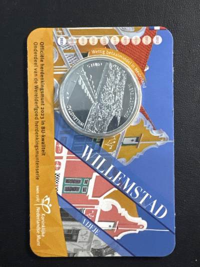 ❤️【币观天下】❤️ 第343期钱币秒杀拍卖场- 2026.3.6周五晚上6点半场 长期征集拍品  - 荷兰2023年5欧元镀银普制纪念币 威廉斯塔德 发行量：12500 卡装（带编号）