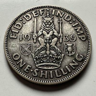 🌹外币初藏🌹🐯2026年第24场  每周二四六晚8️⃣点 接代拍 - 英国1939年一先令银币 5.6克50%银 b